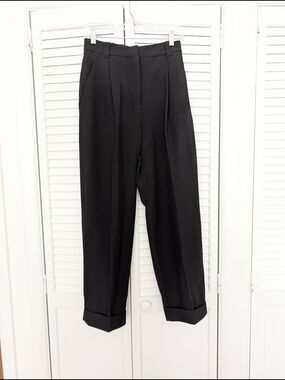 & Other Stories Black Pleated Trousers